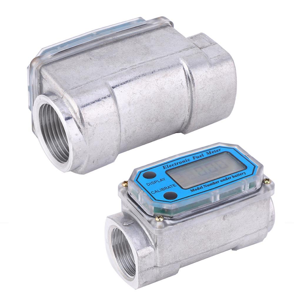 15-120L 1" NPT Mini Digital Turbine Flowmeter Diesel Fuel Flow Meter Gasoline Kerosene Liquid Water Flow Meter