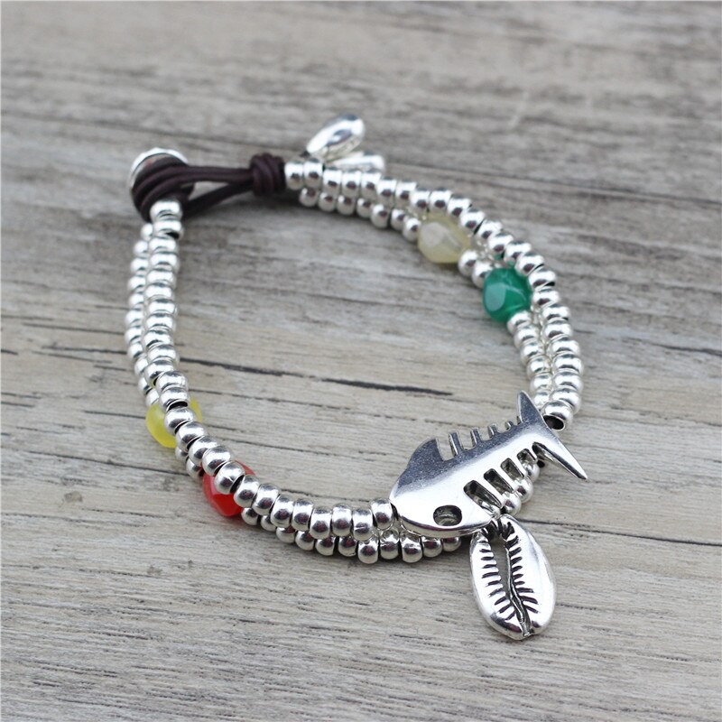 Originele anslow sieraden, vis- en schelpenmetalen oceaanbedelarmbanden en armbanden voor vrouwen, damessieraden, lage prijs 0817lb: Default Title