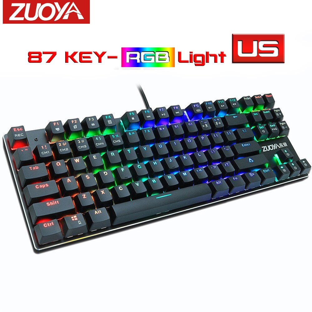 ZUOYA Mechanical Keyboard RGB/Mix Backlit Wired USB Gaming Keyboard Blue Red Black Switch Anti-ghosting For PC Laptop Gamer: X51 RGB light US / Black Switch