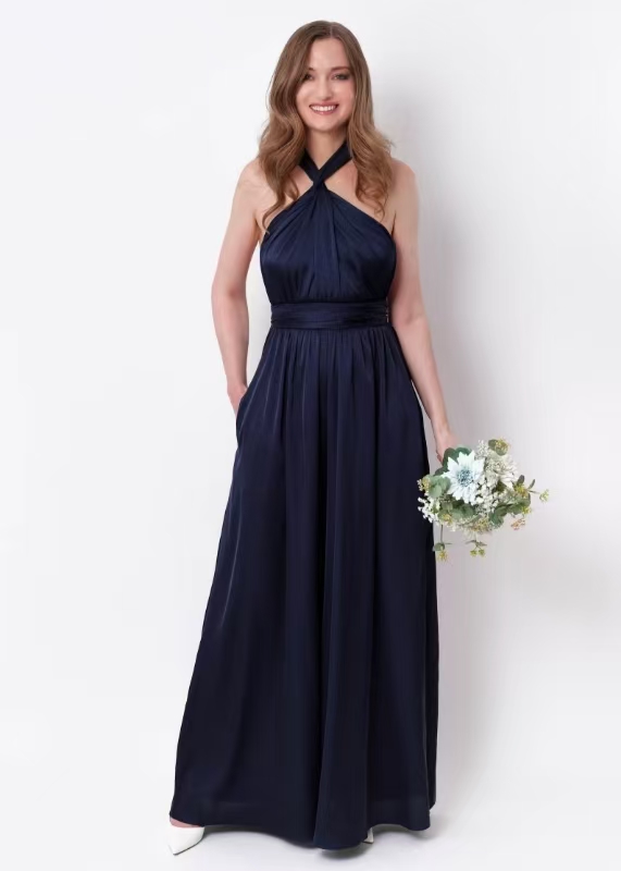 Multiway Convertible Jumpsuit Formal Multi Wrap Wedding Dress Cocktail Floor Jumpsuits Navy Blue Bridesmaid Infinity Jumpsuit