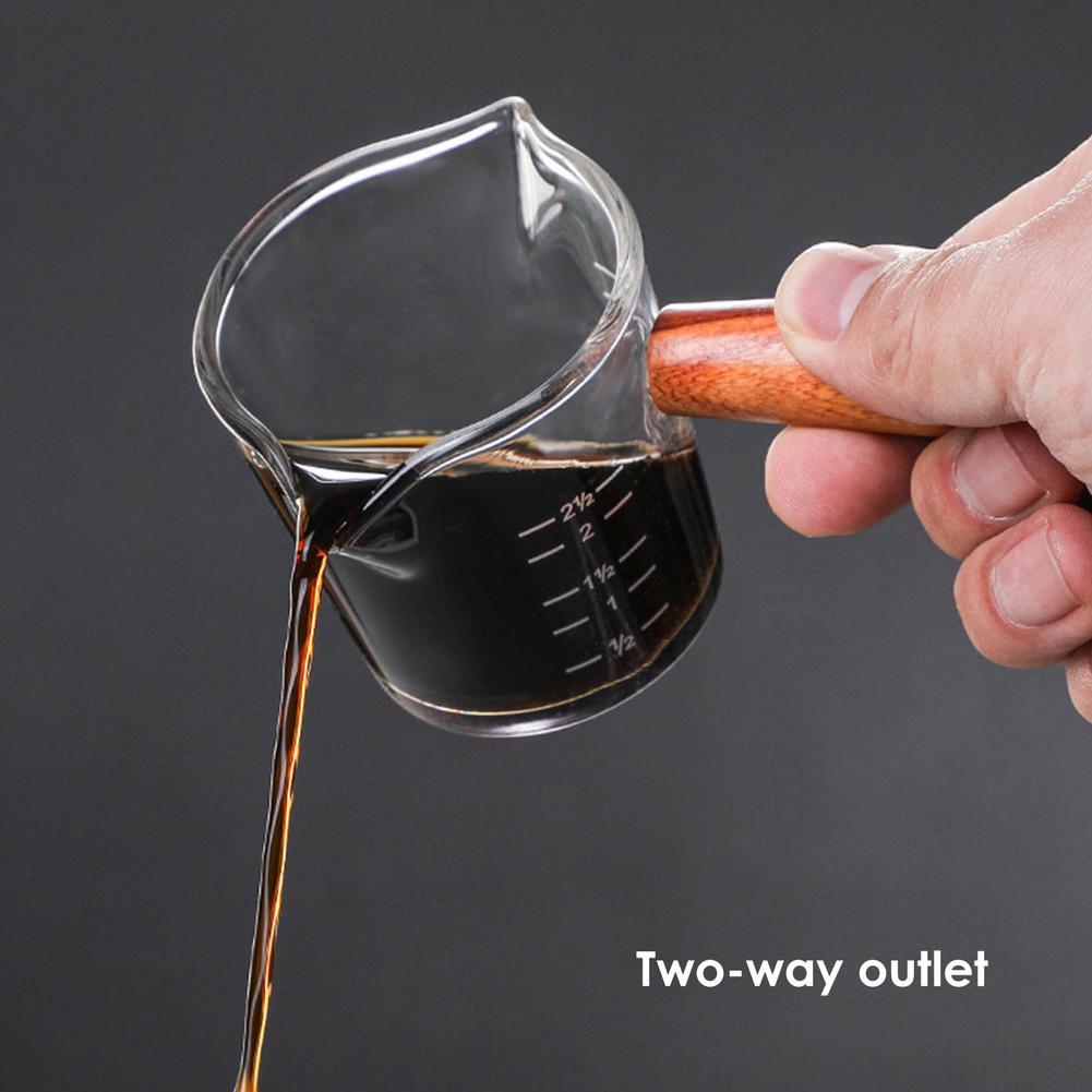 100ml Small Milk Cup Glass With Scale Heat-resistant Glass Measuring Cup For Espresso Coffee Double-mouthed Ounce Cup
