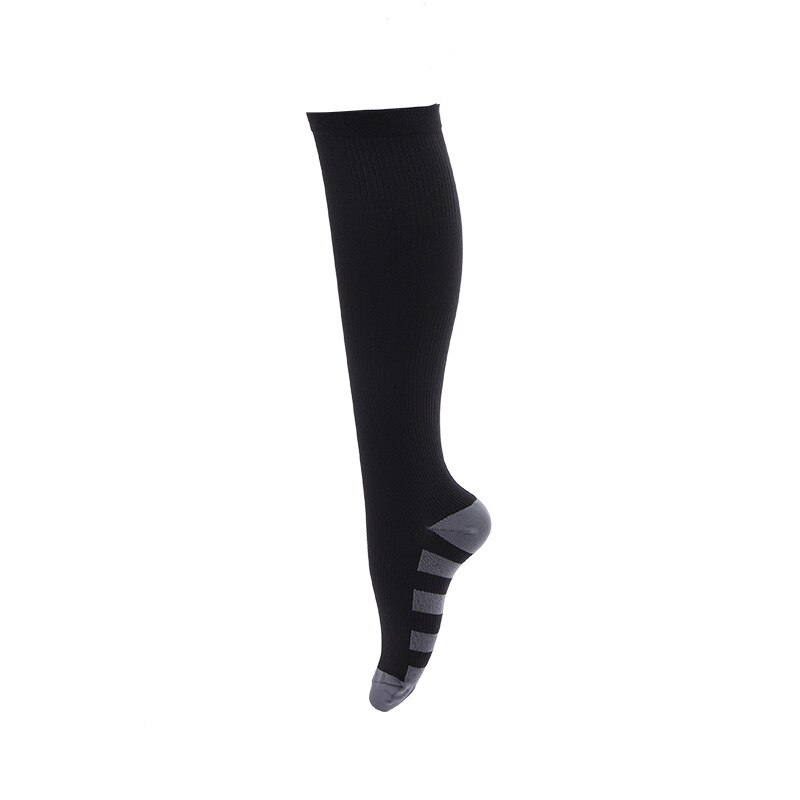 Mannen Professionele Compressie Sokken Ademend Reizen Activiteiten Fit Voor Verpleegkundigen Shin Spalken Vlucht Reizen Sokcs: black / S/M