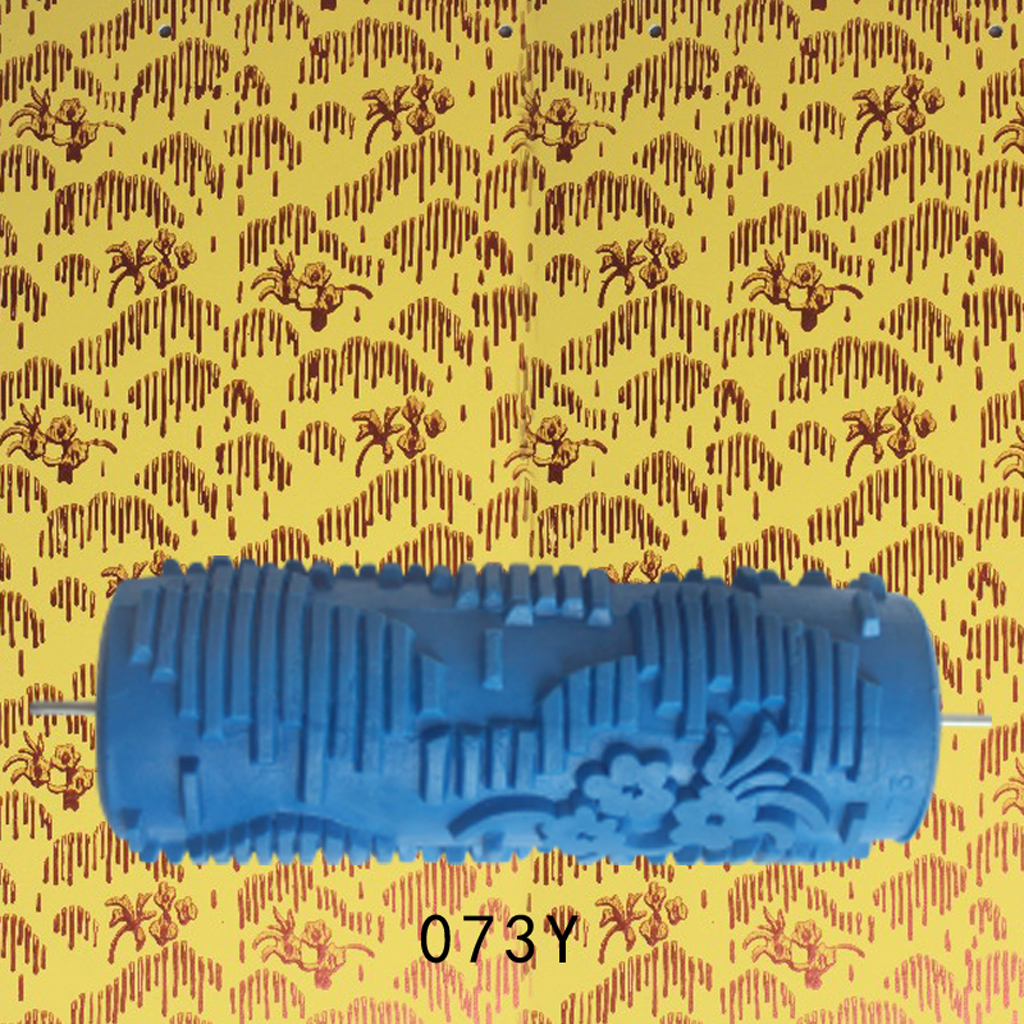 5'' Rubber Embossed Flower Pattern DIY Paint Roller Sleeve Decorative Texture Roller for Wall Painting Machine