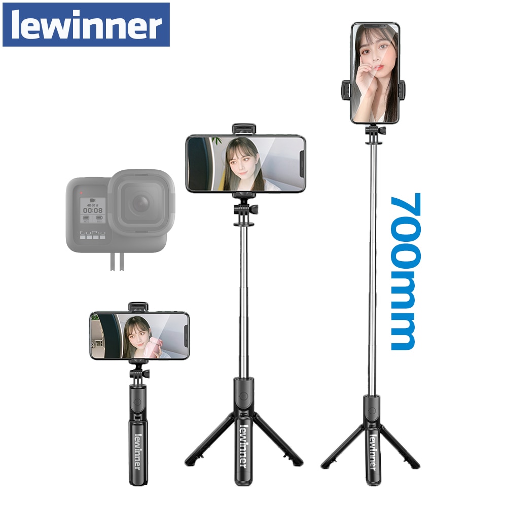 Lewinner Draadloze Selfie-Stick Monopod Statief S03 Bluetooth Selfie Stick Voor Huawei Xiaomi Iphone Gopro 7 6 5 Sport action