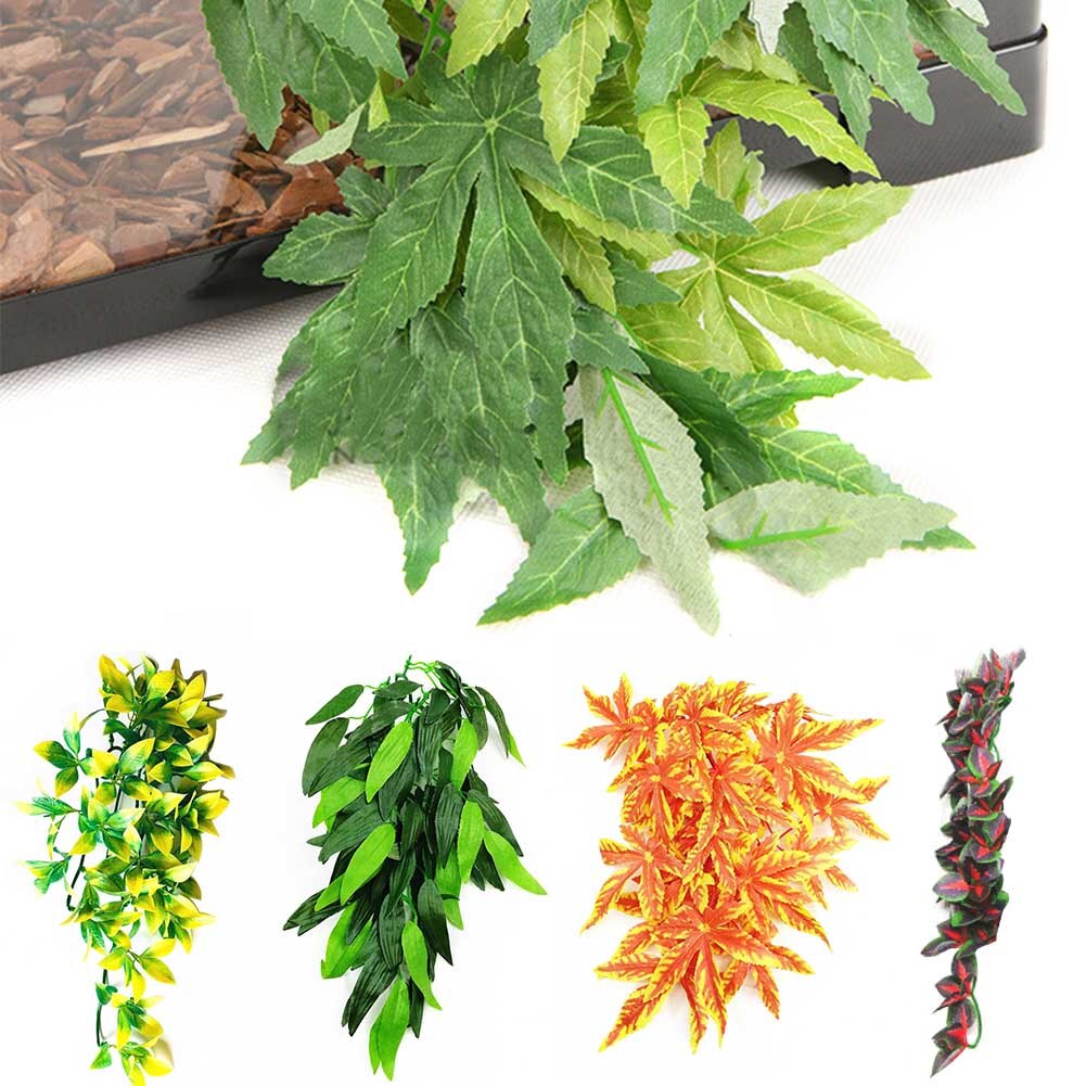 12 Inch Realistic With Suction Cup Hanging DIY Plastic Decorative Artificial Vine Simulated Plant Handmade Fish Tank For Reptile