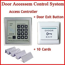 Access Control System with Door Exit Push Button Switch +10 rfid ID card
