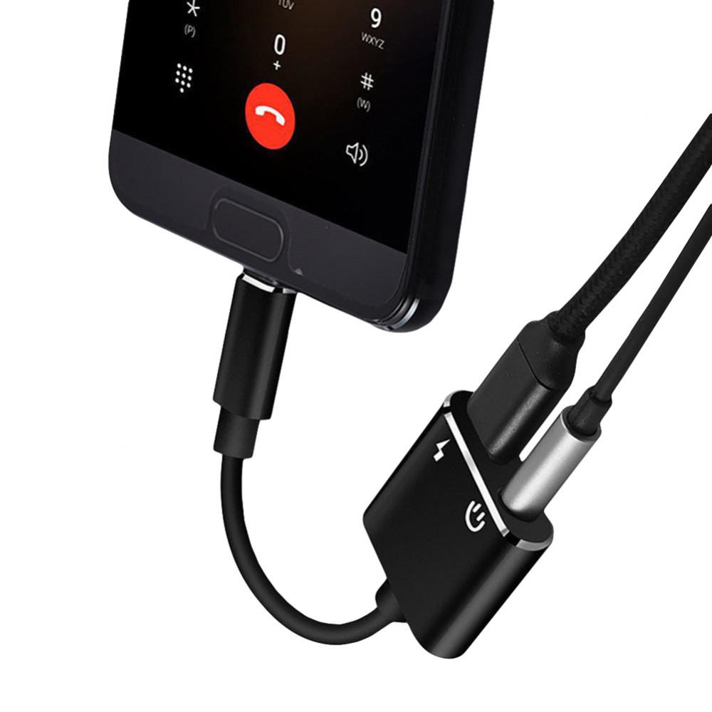2-in-1 USB C auf 3 5 mm Kopfhöreranschluss-Adapter Typ C Lade-Audio-Aux-Adapter für S20 Ultra Note 20 10 Plus S21 Pro