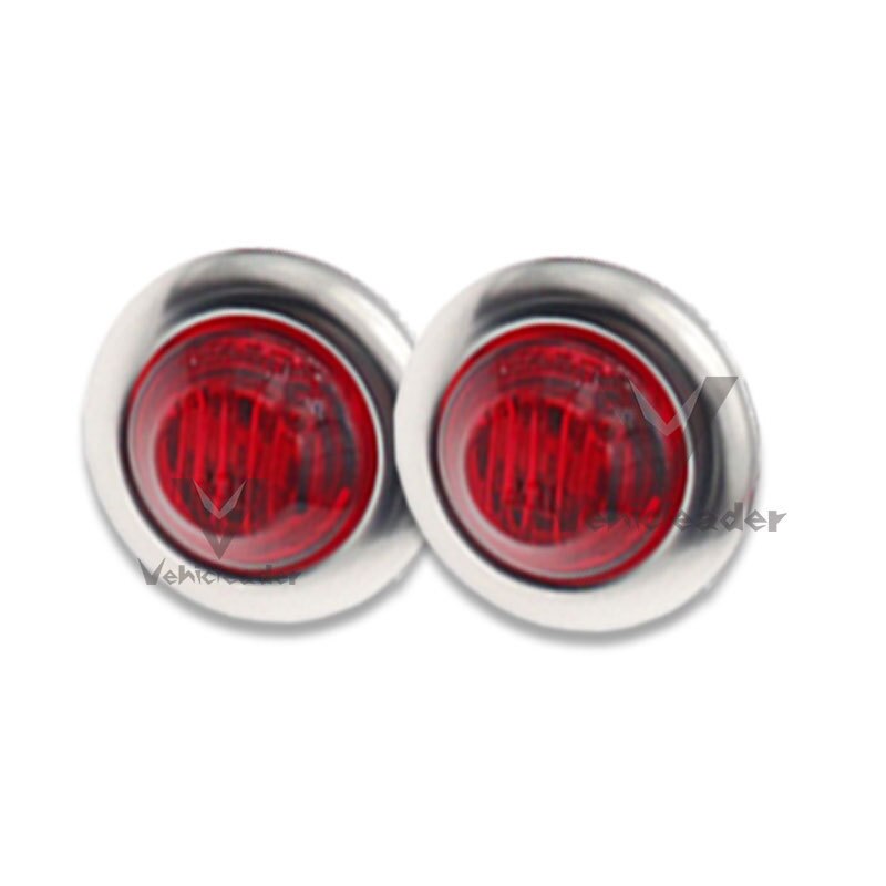 Luces de señalización laterales cromadas para remolque, lámpara de bala resistente al agua, redonda, roja, 10 piezas, 24V, 3LED, 3/4 pulgadas, para camiones y tractores