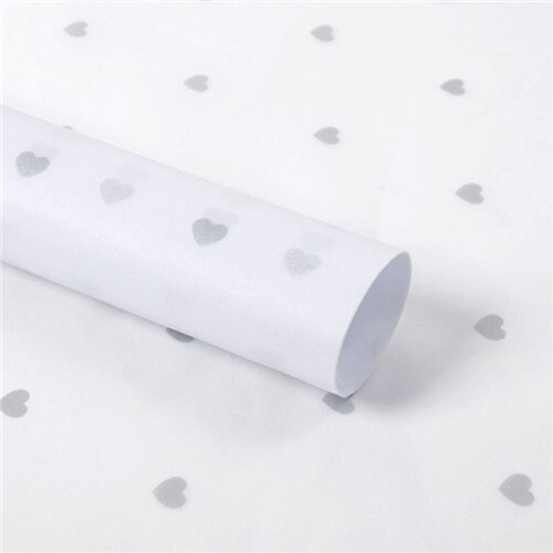 50*70 cm indpakningspapir håndlavet håndlavet stjerne kærlighed prik mønster silkepapir 28 ark/parti blomsterindpakningsmateriale: Sølv kærlighed-hvid