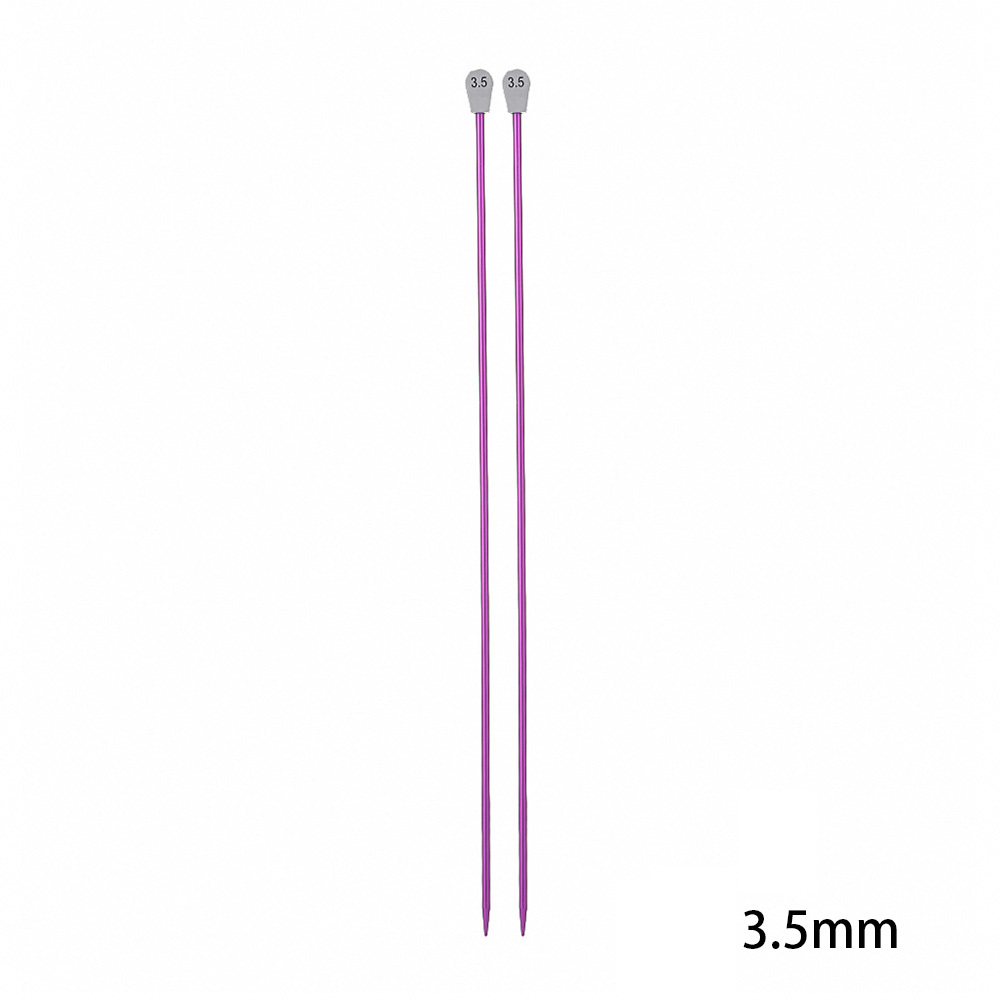 2Pcs/set 35cm Single Pointed Knitting Needles Long Aluminum Straight Pins DIY Weaving Tool Sweater Scarf Needle Pin 2.0-12mm: 3.5mm