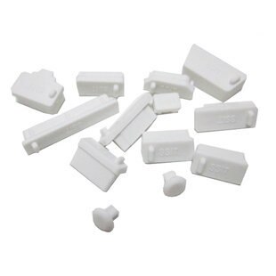 13 Stks/set Siliconen Anti Dust Plug Cover Stopper Stof Plug Laptop Stofdicht Usb Stof Plug Computer Accessoires Voor Vele Modellen: White