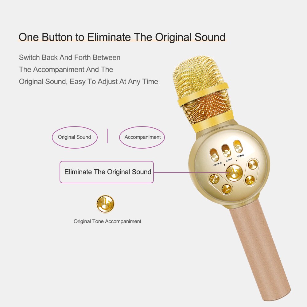 WS858 mise à niveau Microphone karaoké sans fil Bluetooth avec changement de lumière