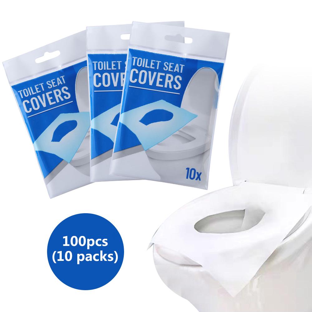 100 Sheets Disposable Toilet Seat Covers Pad Paper Soluble Water Portable Safe And Hygienic Toilet Seat Paper