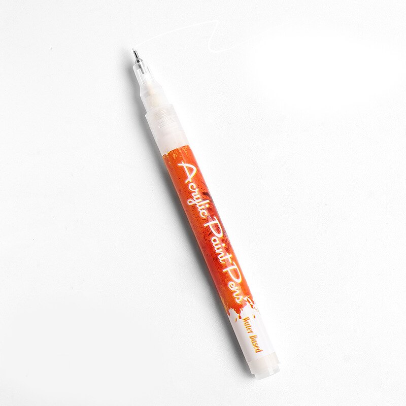 4 farver negle graffiti akryl maling penne sølv guld hvid sort skitse graffiti kunst 1.0mm manicure tegnetuscher mønster penne: Hvid