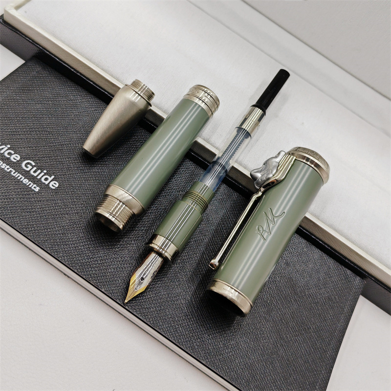 M grand écrivain Rudyard Kipling stylos à bille roulante fontaine encre luxe écriture papeterie avec tête de loup