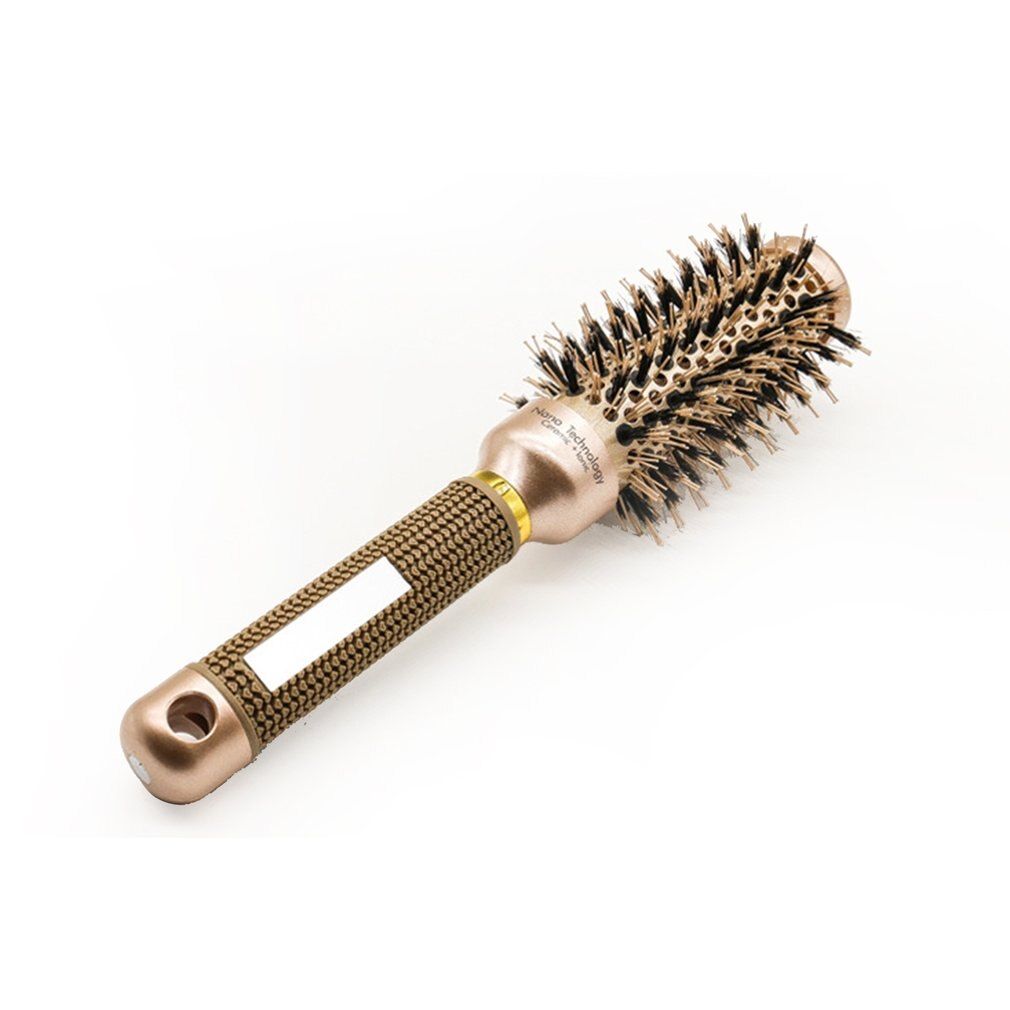 Rouleau brosse à cheveux ronde peigne brosse outil de soin des cheveux poils naturels brosse à cheveux bouclés peigne moelleux brosse de coiffure: 2