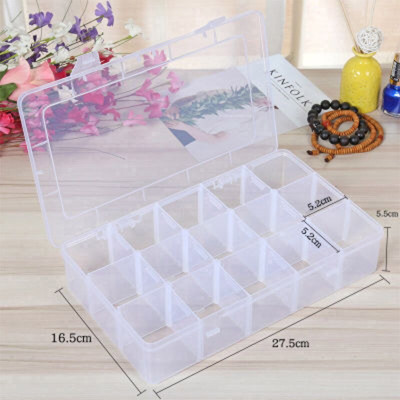 Portable Fishing Tackle Box Organizer Small Storage Box Plastic Storage Organizer Box 36 Compartments Transparent Tackle Box #A