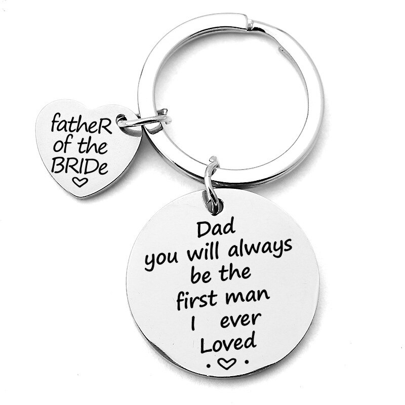 Personality Engraved Keychain Text Letter Key Chains DIY For Parents Grandparents Family Purse Keyring Jewelry