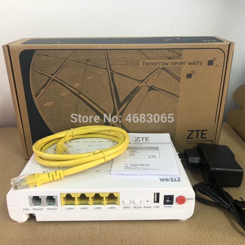 Original novo f460 v5 zte epon modem 4fe + sem fio wifi usb 2tel inglês firmware sip ftth fibra óptica terminal onu