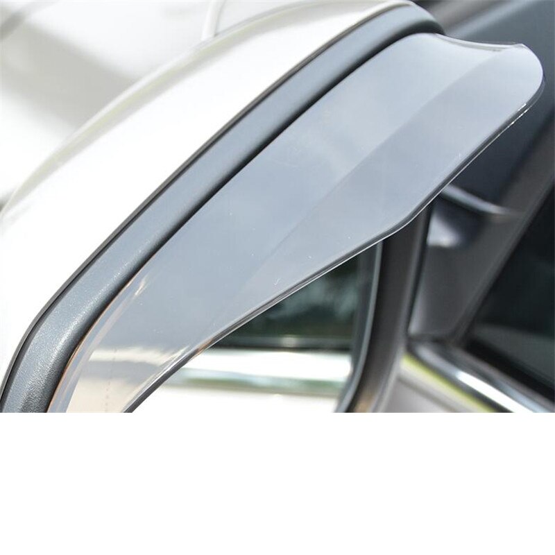 Adhesivo de espejo retrovisor para coche, para lluvia, ceja, negro, blanco, 2 uds, PVC, burlete, protector de lluvia de espejo de coche, protector de pantalla