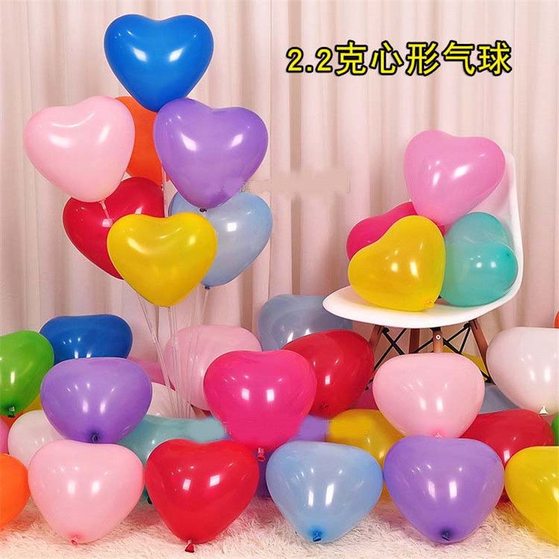 100 stk romantiske hjerteformede balloner bryllupsfest romantisk baloon fødselsdagsdekoration: Klodset