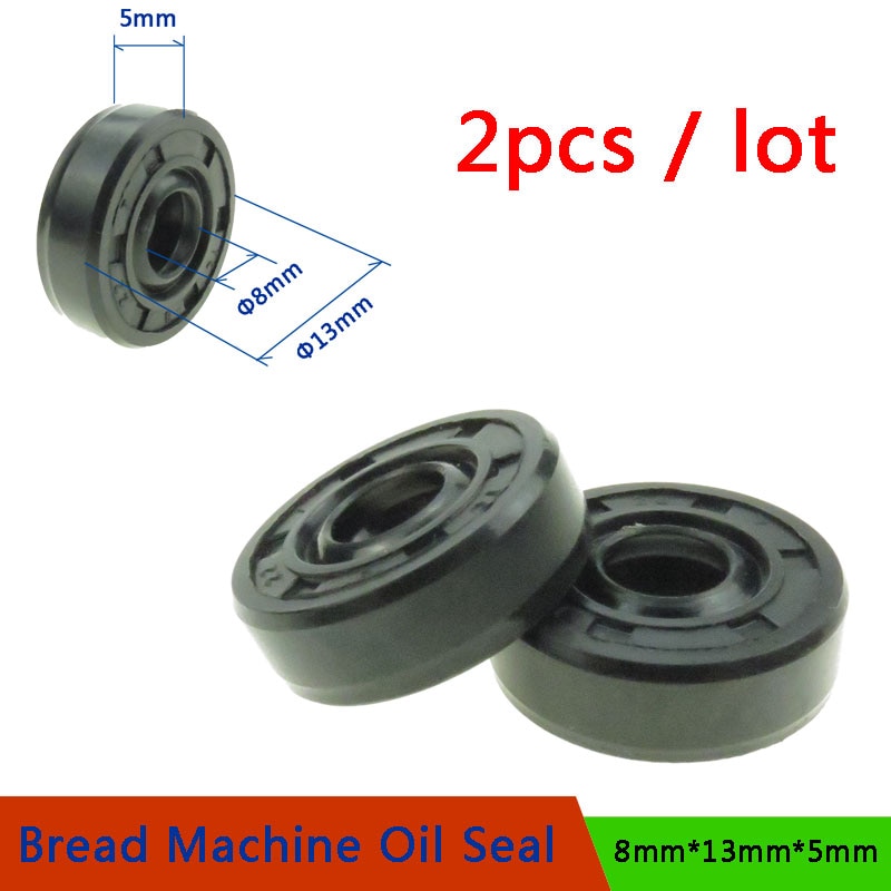 2 Stuks 8*13*5Mm Oil Seal Ring Voor Brood Maker Breadmaker Baker 'S Machine Blender Reparatie onderdelen Brood Machine Onderdelen Wearable
