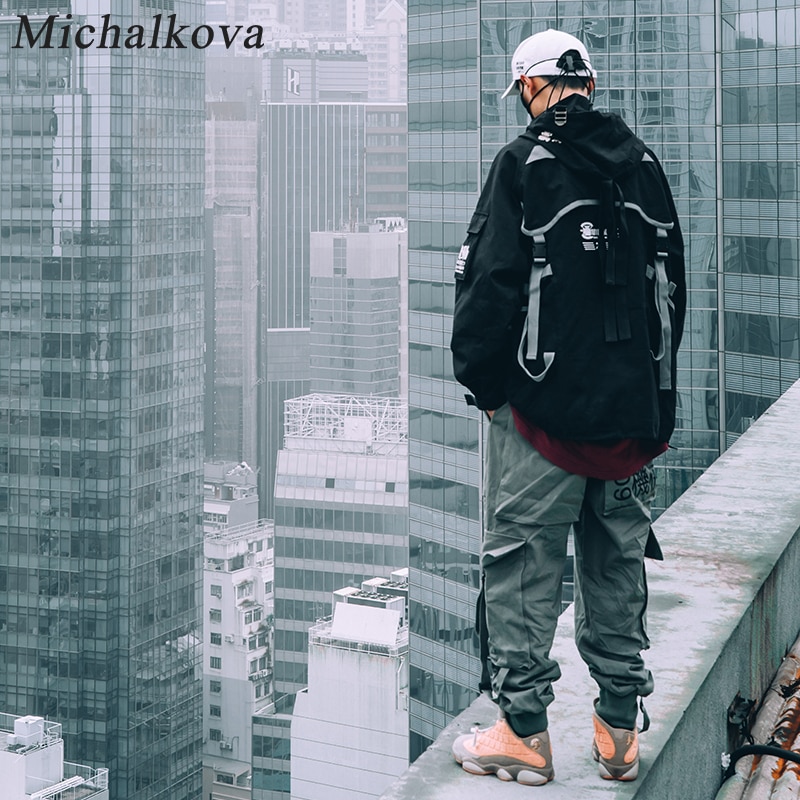 michalkova Air Force flying Functional streamer hip hop loose dark coat men's Japanese original night wind streamer