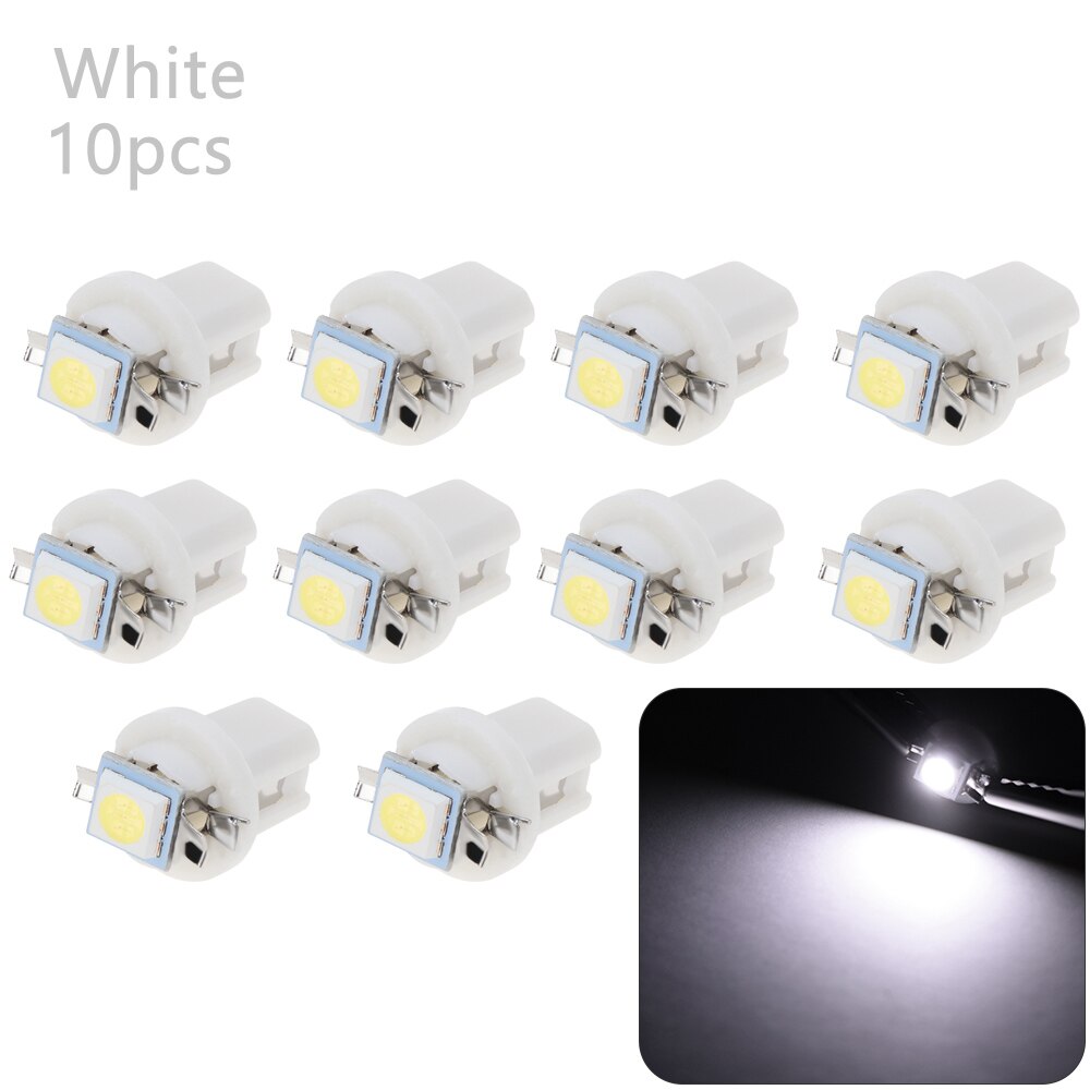 10Pcs LED Light Car Gauge Speed Dash Bulb for BMW E46 E39 E90 E36 E60 E34 E30 F30 F10 X5 E53 Accessories: white