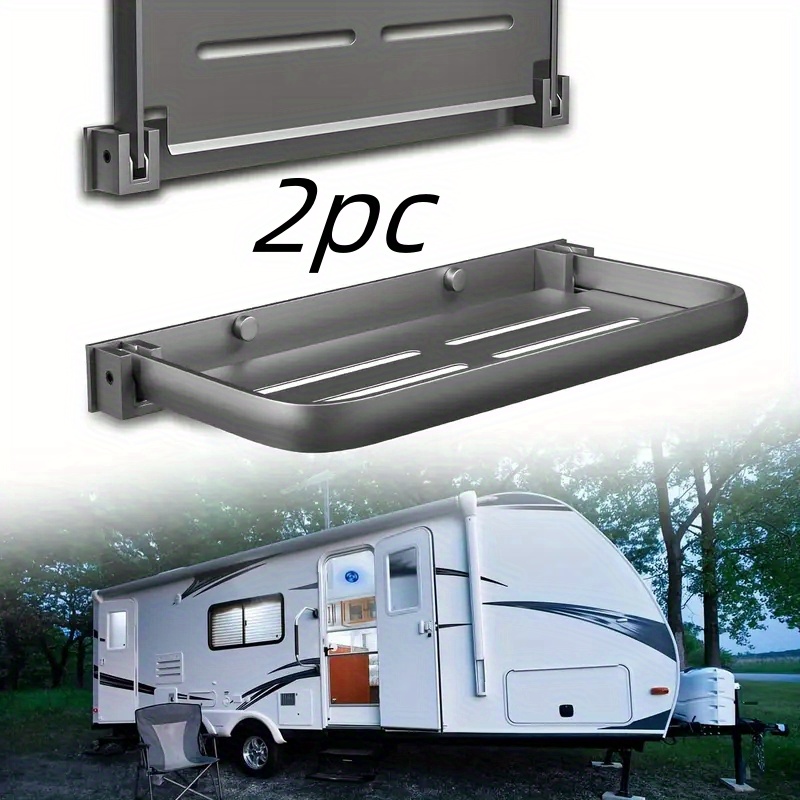 2 szt. Składane aluminiowe półki RV robić przechowywania na ścianie oszczędzają miejsce 90 ° Składana konstrukcja organizuje akcesoria robić kampera