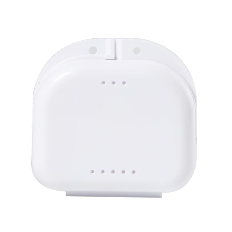 1PC Denture Bath Box False Teeth Plastic Storage Box Cleaning Teeth Case Orthodontic Retainer Artificial Tooth Container: 1PC White