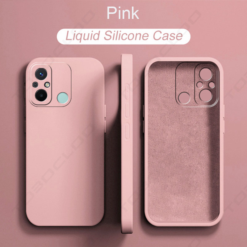 Luxe originele zachte hoes van vloeibaar siliconen voor xiaomi redmi 12c , redmi 12c red  mi 12c global version 12 c hoesje: Roze