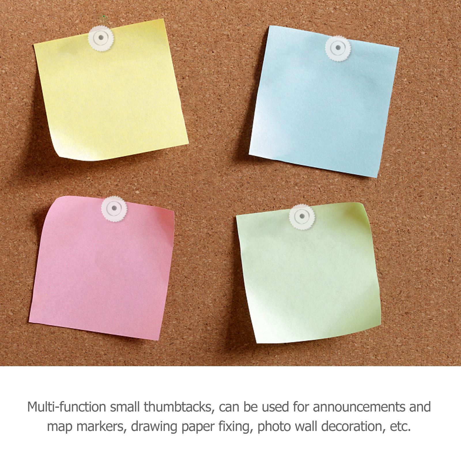 100 Pcs Plastic Thumbtack Corkboard White Pins Decorative Tacks Cute Pp Clear for Hanging Aesthetic Push Bulletin Office