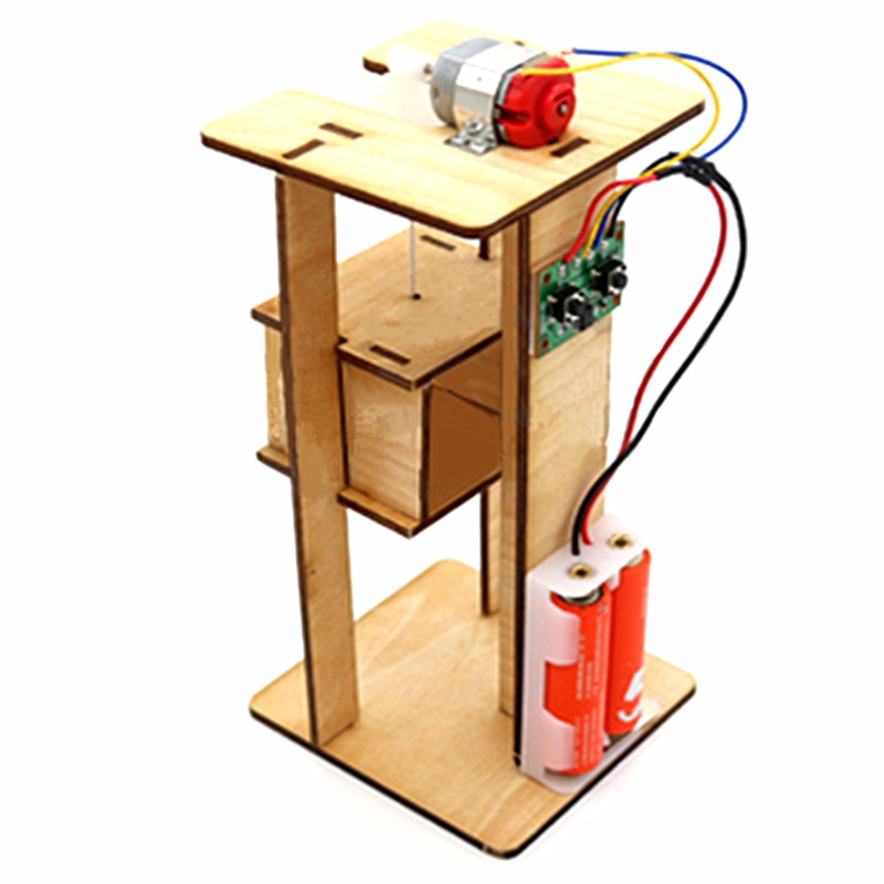 Montage DIY Elektrische Aufzug freundlicher Wissenschaft Spielzeug Experimentelle Materialien einstellen Jungen Kreative Spielzeug freundlicher Bildung