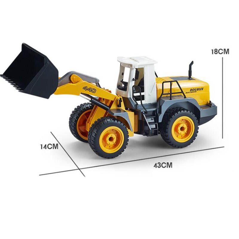 Simulation Power Bulldozer Wireless Remote Control Rechargeable Toy Multifunctional Engineering Vehicle Model Remote Control Toy: Default Title