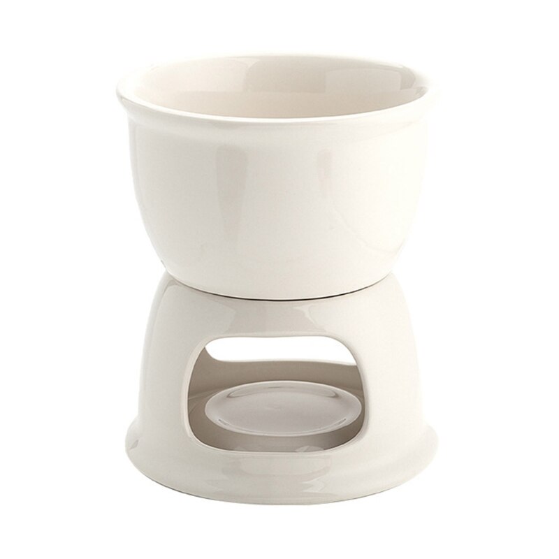 Witte Keramische Chocolade Fondue Pot Porselein Diy Fondue Serving Voor Kaas, Chocolade, Icecream: Ivoor