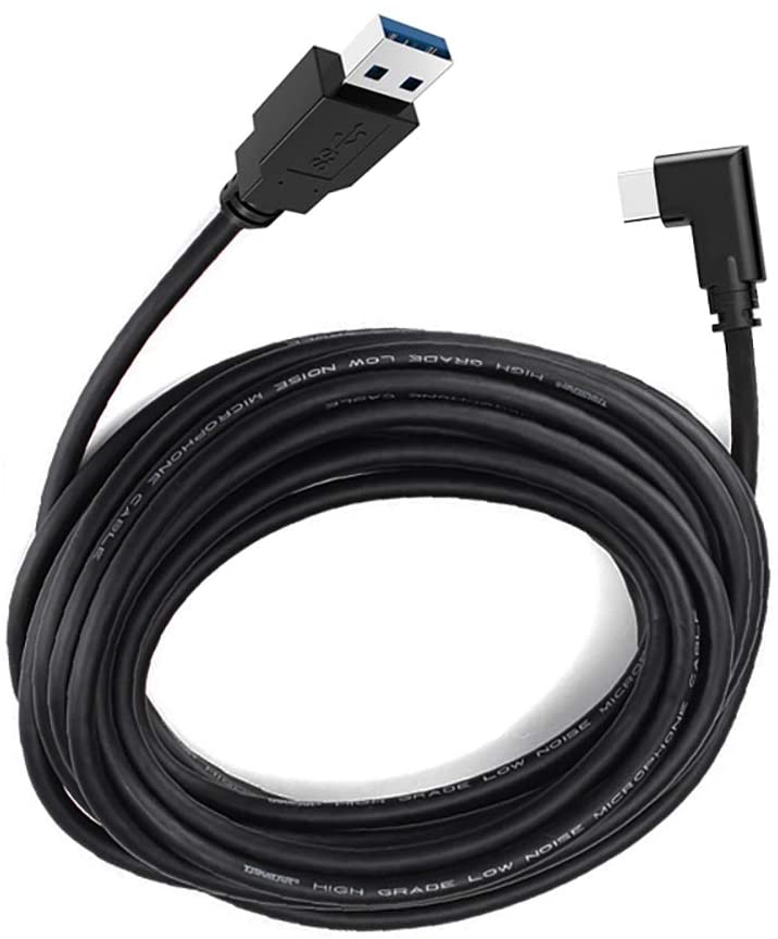 Câble Oculus Link 16ft/5m, USB 1/2 Gen 1, 5Gbps/3A, Compatible avec Quest 3.2 vers un PC de jeu