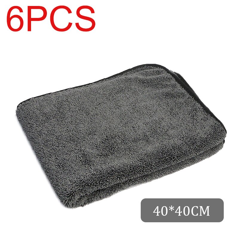 6pcs Microfiber Towels Car Washing Towel Microfiber 600GSM Auto Extra Soft Rag Car Care Cleaning Drying Cloth Grade: 40x40cm 6pcs