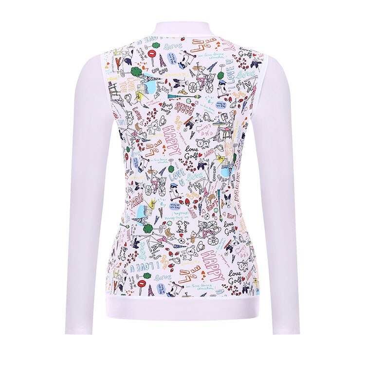 Golf Ice Zijde Lange Mouwen Vrouwen Zon Beschermende Kleding Mode Slanke Afdrukken Dames Outdoor Sport Dieptepunt Shirt