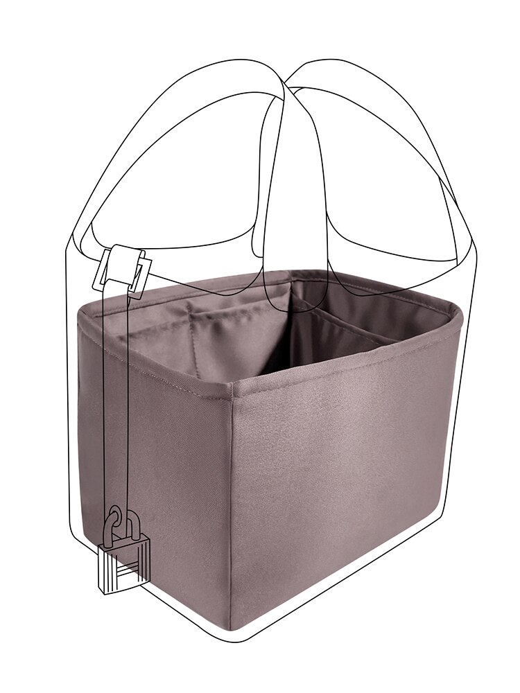 DGAZ Purse Organizer Satin thick Fits H-PC pic-otin 18/22 Bags,Silk ,Luxury Handbag Tote in Bag Shapers , Women: Konjac Purple / For PC22