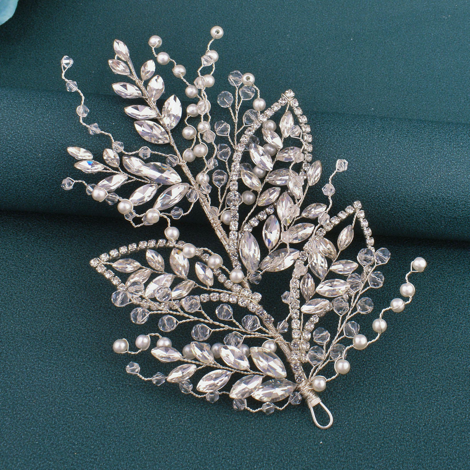 A422 pieza de pelo de novia de plata, diademas de boda brillantes, Tiaras hechas a mano, accesorios para el cabello de boda, joyería para la cabeza, tocado de novia: Morado