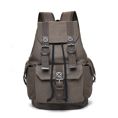Heren Rugzak Vintage Canvas Rugzakken Schooltas Mannen Reistassen Grote Capaciteit Bagpack Sport Back Pack Boekentas Jongen: coffee