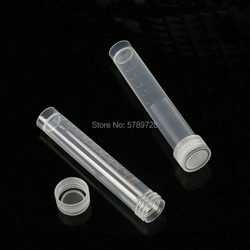 50pcs 10ml Plastic flat bottom freezer tube Laboratory frozen sample tubes with silicone gasket threaded cap