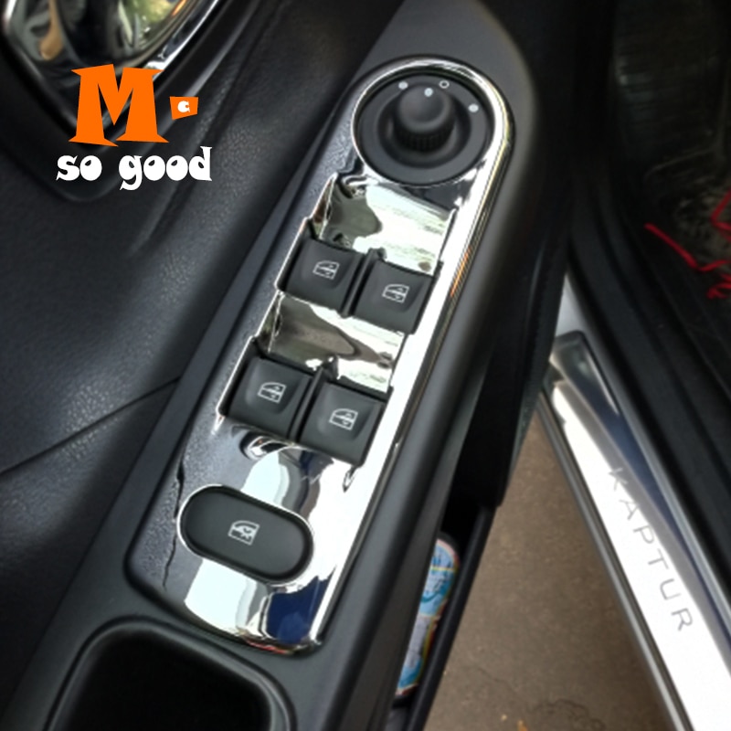 Abs chroom voor renault captur auto styling accessoires deur raam glas lift bedieningsschakelaar paneel afdekking trim