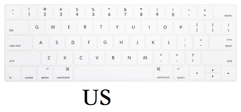 Silicon Waterproof Keyboard Film Skin EU US English Keyboard Skin for Macbook Pro 13 15 Keyboard Cover A1989 A1990: US-White