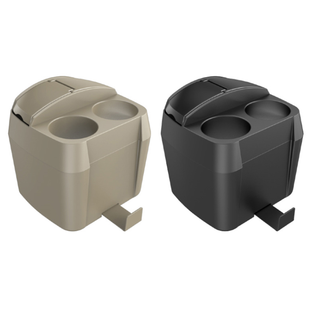 Bote de basura automático con portavasos, cesta, caja de almacenamiento Interior negra, compartimento para bote de basura multifunción para coche de gran capacidad