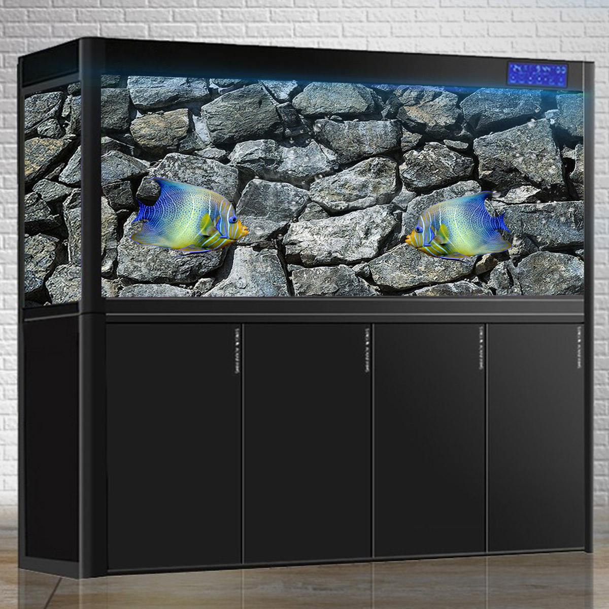 1 rollo 3D roca para acuarios pegatinas para piedra, póster de tanque de peces, pegatina de fondo de Acuario, papel tapiz autoadhesivo, fondos subacuáticos