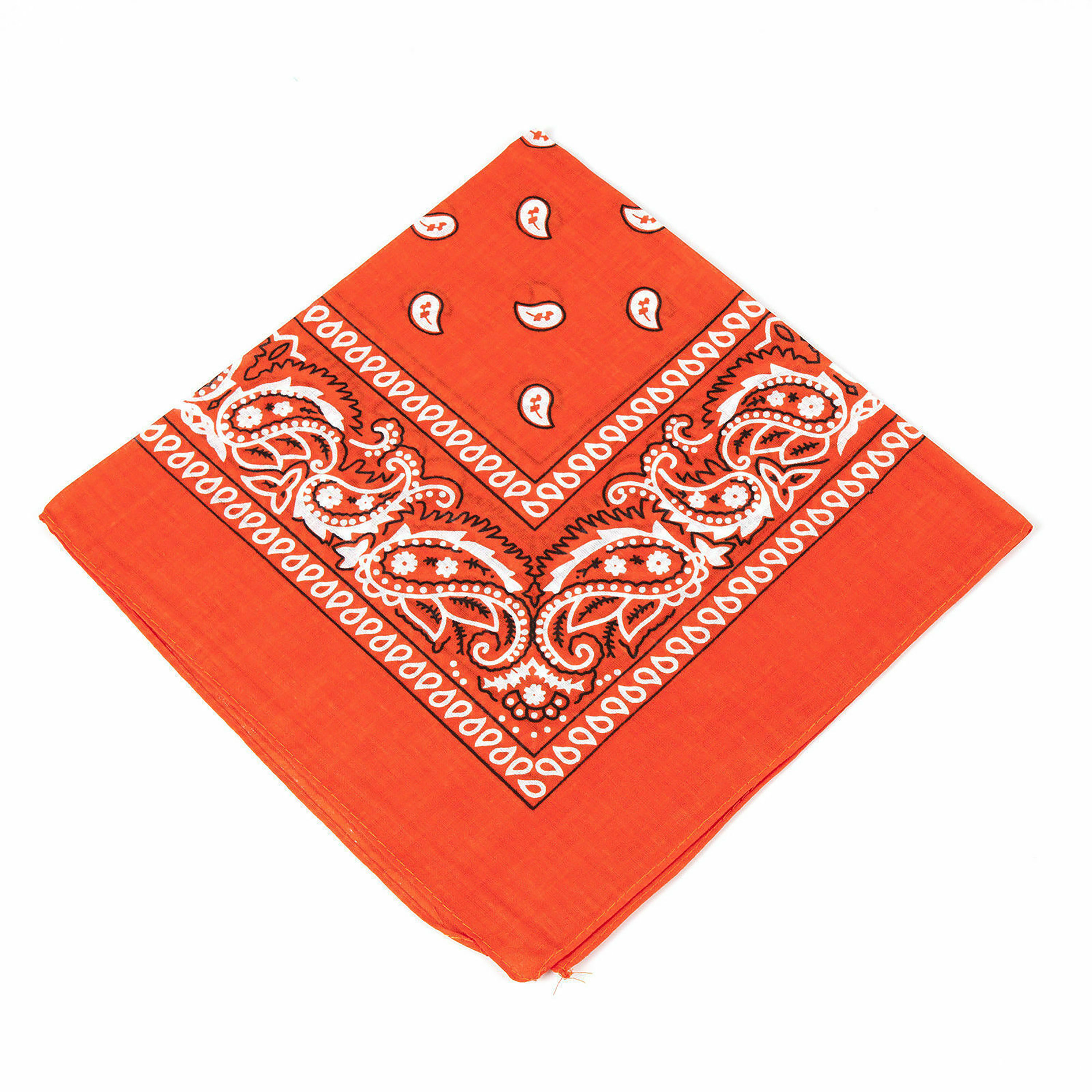 Bandana för huvudet eller dekoration paisley band hår halsduk hals slips slips dekorativ scarf diy: Orange