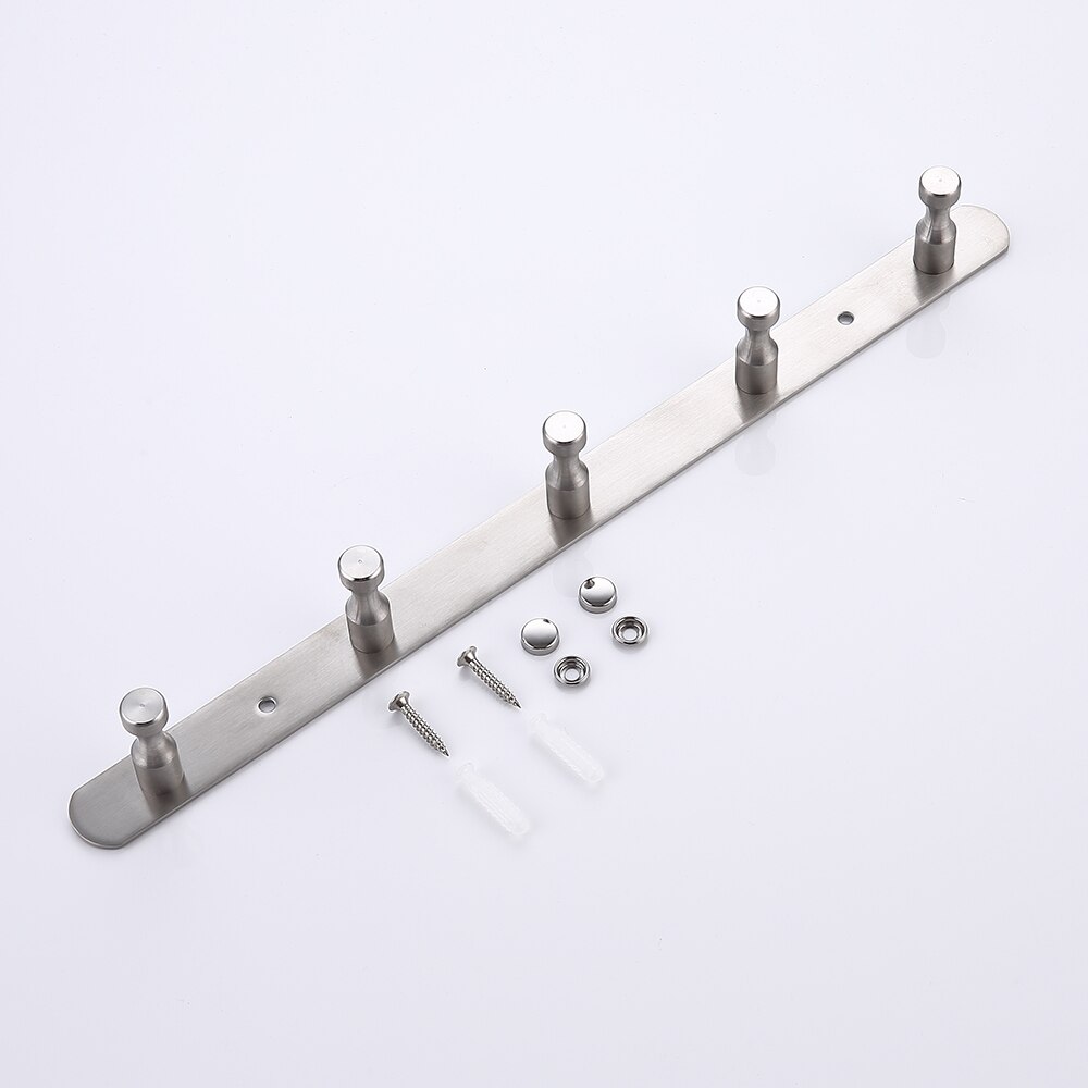 Wire Drawing Hook Wall Mounted 3-7 Holes Hooks Kitchen Wall Door Clothes Towel Hat Row Hooks Robe Hooks Hanger For Hanging