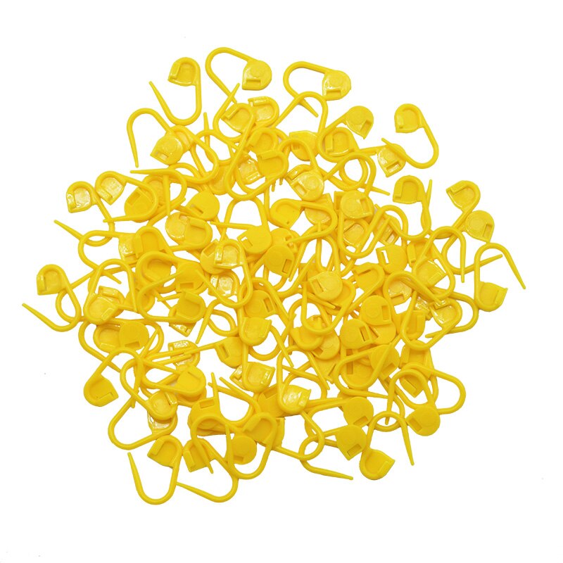 100 stk / parti flerfarvet plaststrikning hæklet låsemærke hangtag pins diy syværktøj nåleklip håndværk tilbehør: B05