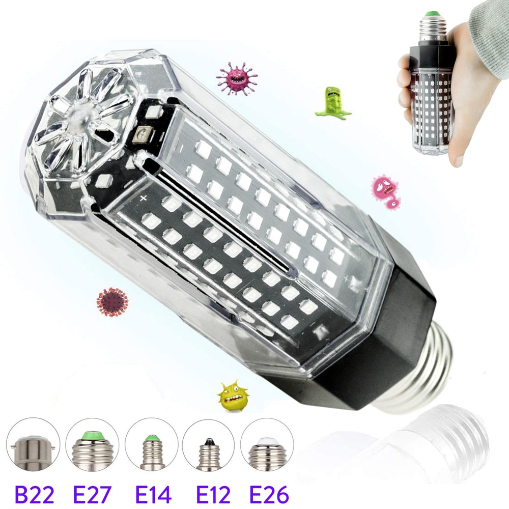 20W Uv Lampe Germicide UVC Stérilisateur Lumière Bullbs 275nm 140 Led E27 E14 B22 pour La Maison Four Frigo Désinfection